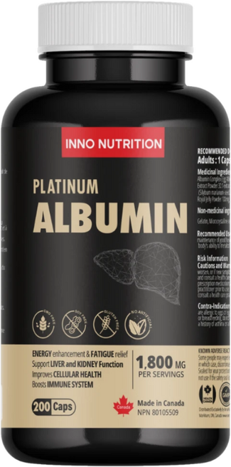 이노뉴트리션 캐나다 알부민 골드 1800mg 200캡슐 알부민효능 영양제, 200정, 1개
