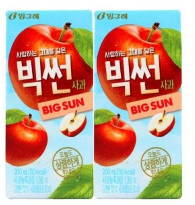 빅썬 사과 주스, 200ml, 60개