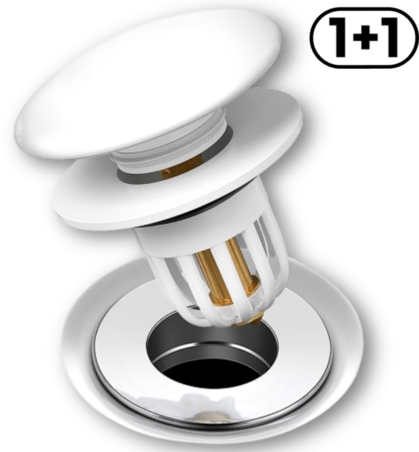 지빈 고급 세라믹 원터치 세면대 팝업 물마개, 2개