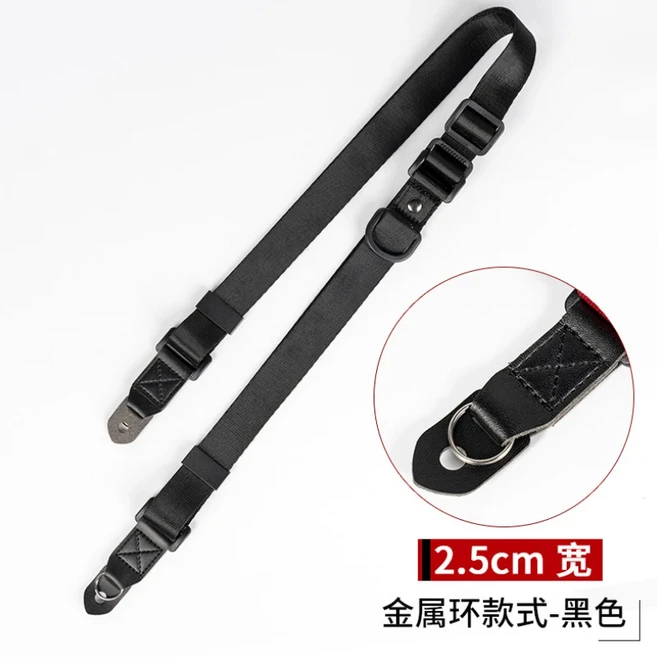 후지 필름 x100t X-T10 xt20 xa2 X-A3 xm1 X-E2 slr 미러리스 카메라 용 호환 가죽 숄더 넥 스트랩, 04 Black