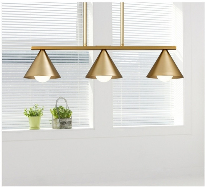 식탁조명 인테리어조명 갓 3등 식탁등, 브론즈