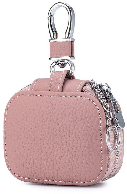 新款高顏值小巧鑰匙包 時尚迷你腰掛鎖匙包 適用於蘋果藍牙耳機保護套, 1個, 粉色普通版