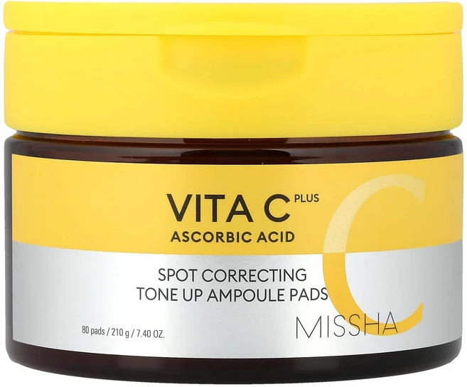 미샤 비타 C 플러스 스팟 코렉팅 톤업 앰플 패드 80매 210g MSH-95089 - 쿠팡