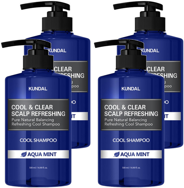 KUNDAL 昆黛爾 酷爽潔淨洗髮精 Aqua Mint, 500ml, 4瓶