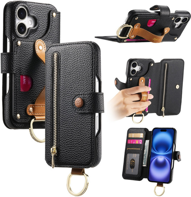 VELOA 아이폰 17 16 프로 프로맥스 카드수납 지갑형 PU 레더 여자 케이스