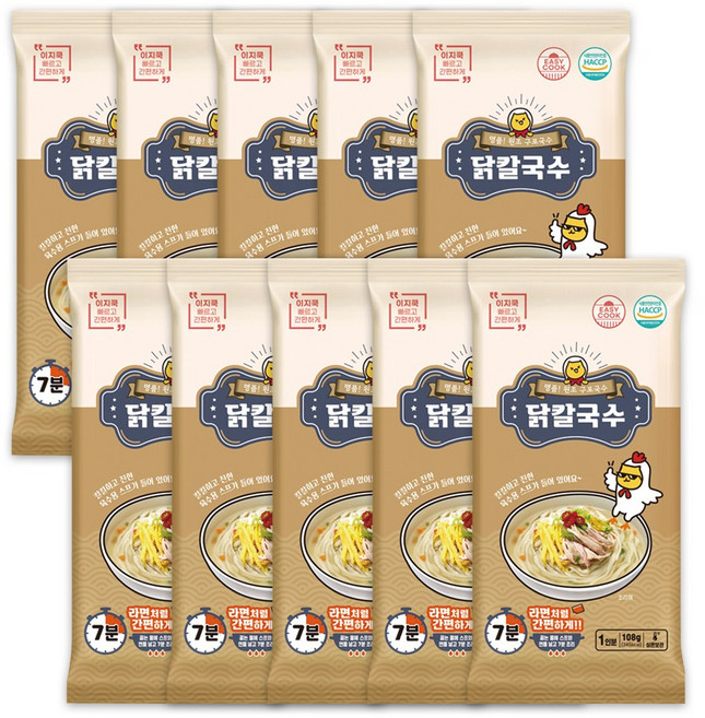 구포국수 쫄깃 이지쿡 닭칼국수, 10개, 108g