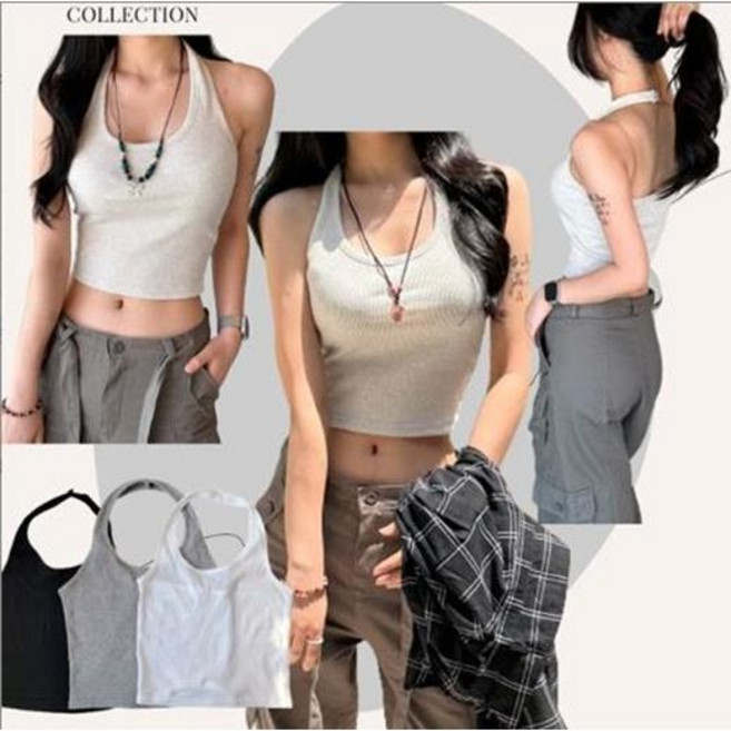 풀문 무지 데일리 베이직 쫀쫀 여성 이너 나시 / 골지스판홀터넥레이어드나시JCT