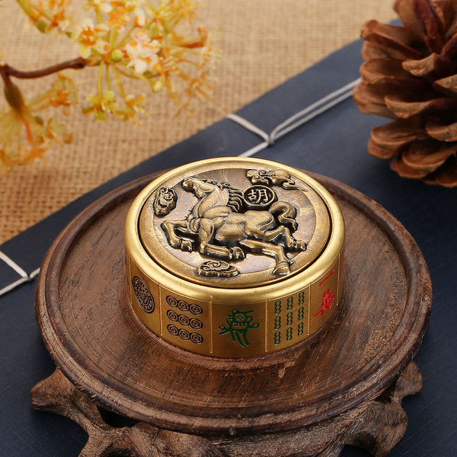 趣味減壓指尖陀螺 馬上胡雙面旋轉玩具, 1個, 雙面旋轉手把件【馬上胡-中發白】