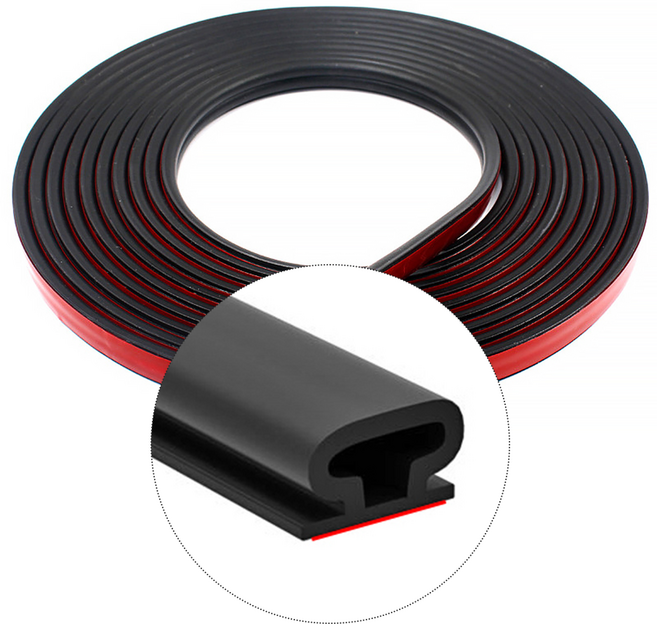 리빙로드 외풍차단 창문 틈새 바람막이 강력접착 문풍지 6M, 블랙, 1개