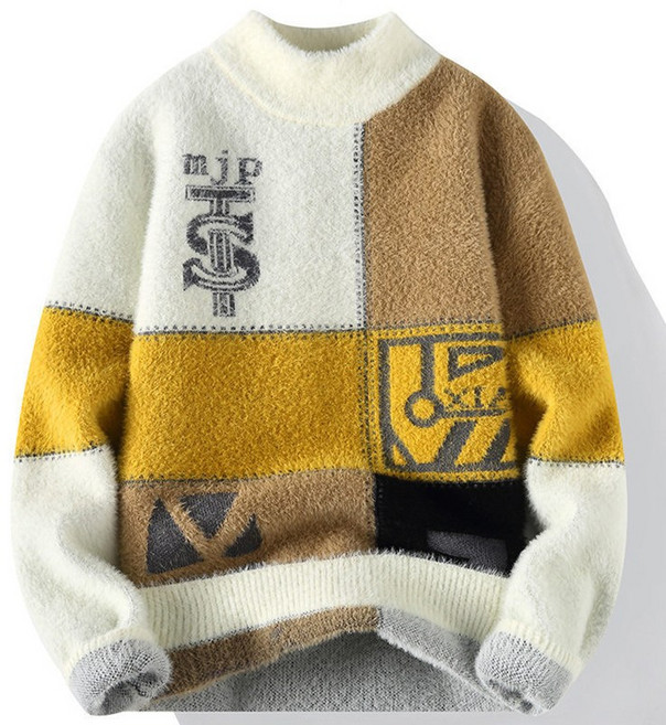 인어미남 남성 봄가을 스웨터 트렌드 따뜻한 캐주얼 편한 폴라 상의