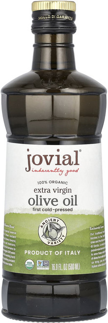 유기농 엑스트라버진 올리브오일 유리병 500ml jovial [이탈리아산], 1개