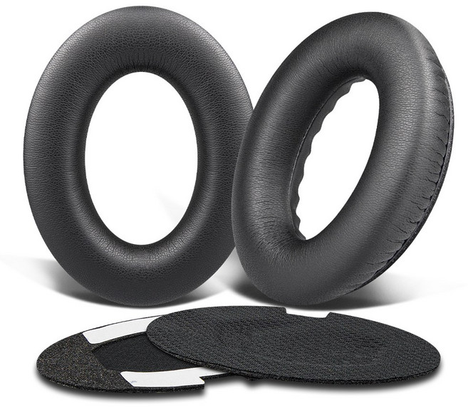 SOULWIT 교체용 이어패드-호환 보스 Bose 헤드폰 QC15 QC25 QC2 QC35 Ae2 Ae2i Ae2w SoundTrue&SoundLink어라운드 이어 시리즈 1쌍, Protein Leather, Full Black, 1개