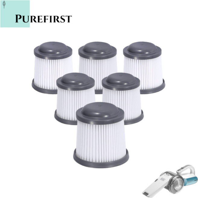 퓨어퍼스트 블랙엔데커 피벗 호루라기 청소기 필터 호환 전용 PV1820 PV1020 VF90, 6개, 교환필터