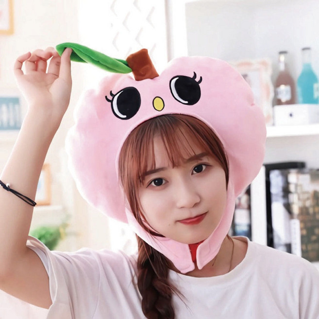 큐티 후드모자 [복숭아] 핑크