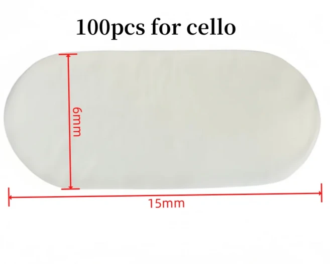 쿠쿠스토어 100Pcs 바이올린 첼로 브리지 양피지 E 스트링 보호 패드 악기 부품 프로텍터 액세서리, 01 100pcs for cello