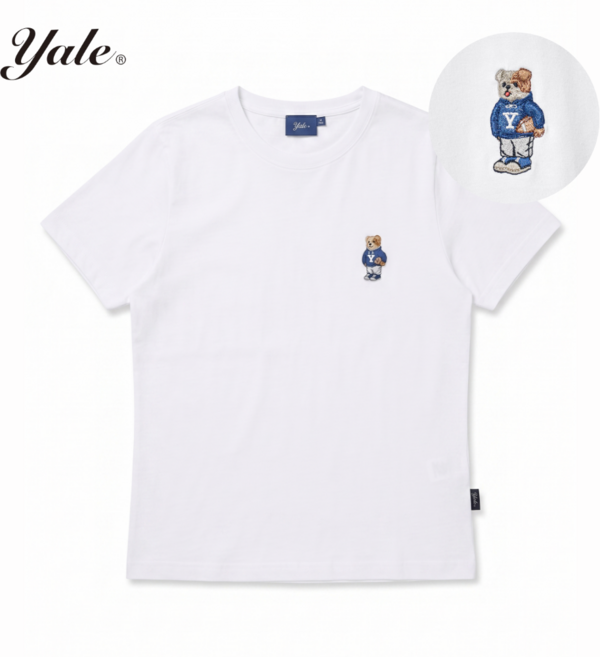 예일 반팔티 남자 여성 면 반팔 티셔츠 무지 로고