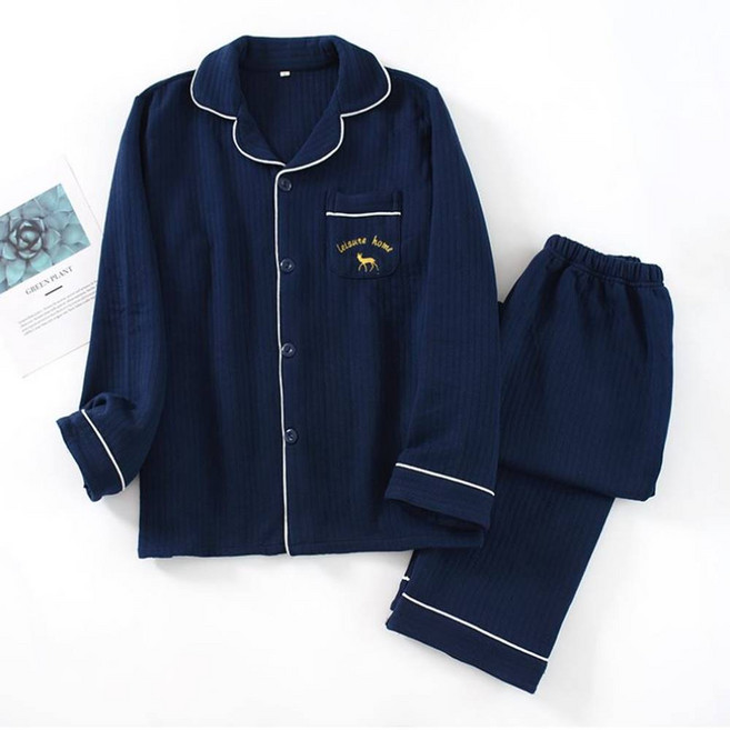 고급 남성 순면 기모 누빔 잠옷 4컬러