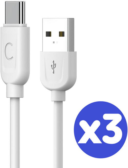 1+1+1 C타입 USB-C 고속충전 벌크케이블 1M, 3개, 100cm