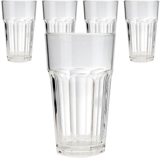 [셰프앤쿡) PC 8각컵 480ml 16oz, 투명, 5개