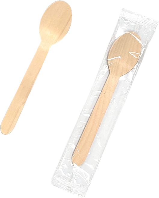 원바이 OPP 우드스푼 개별포장 160mm 100개, 1세트, 100개입