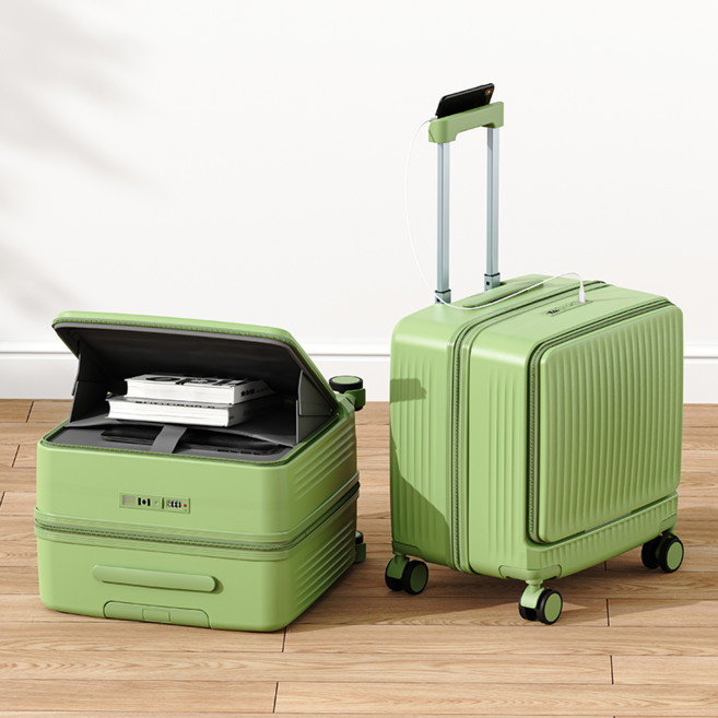 프론트 오픈 캐리어기 18인치 20인치내용 하드 캐리어, 녹색