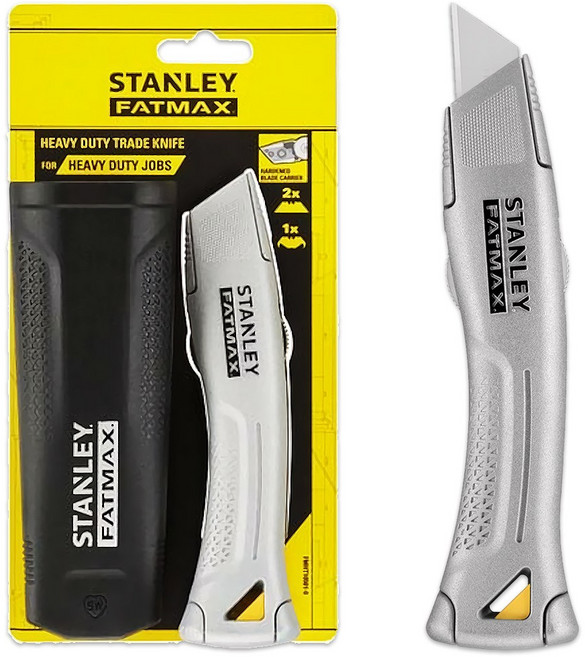 스탠리공식대리점 다용도 유틸리티 칼 산업용 공업용 커터칼 전문가용 칼 날포함 칼날 보관 기능 실버 FATMAX FMHT10501