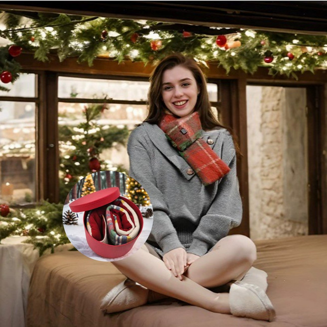 유니페이스 크리스마스 발열목도리 보조배터리 불포함 온열목도리