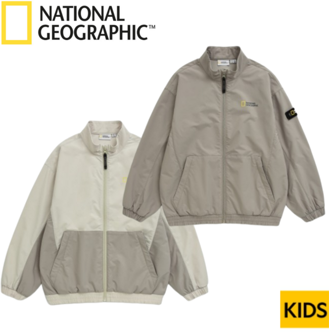 [매장정품] 내셔널지오그래픽 키즈 자켓 등하교 아동 주니어 초등학생 간절기 데일리 캐주얼 우븐 트레이닝 집업 자켓
