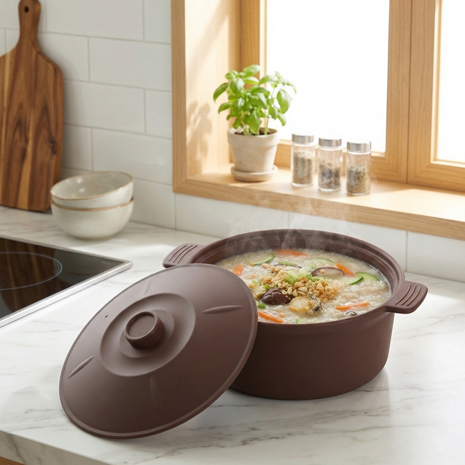 소노리떼 국산 실리콘 계란찜기 원형 특대형 대용량 1500ml, 1개, 초코 초코