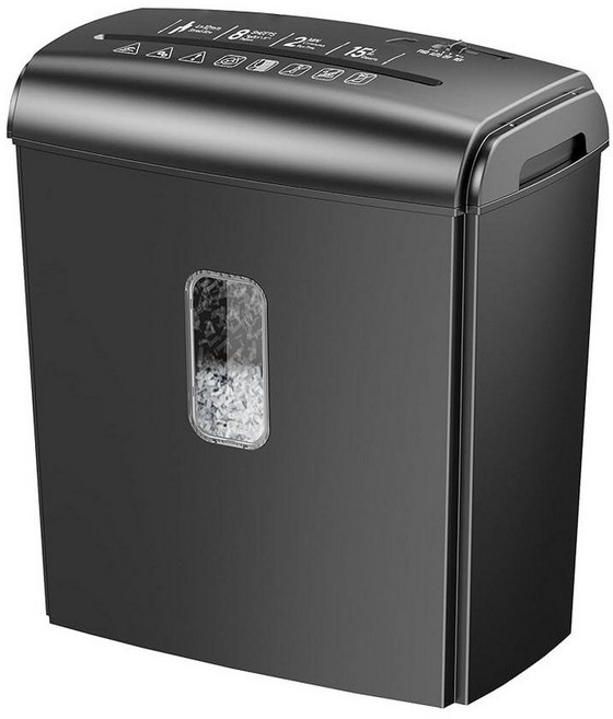 Locksworth 8장 마이크로 컷 종이 분쇄기 P4 높은 보안 15.2L(4갤런) 통 2분 연속 작동 가정 및 소규모 사무실 사용113693, 8 Sheets Micro Cut
