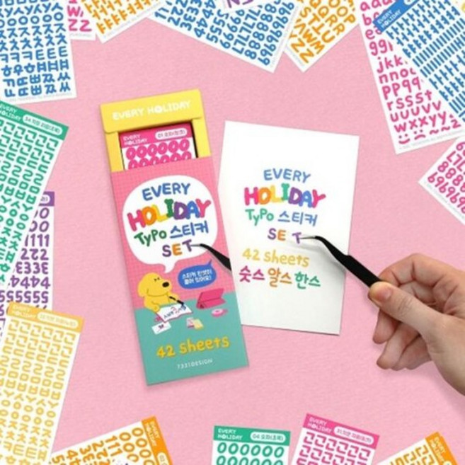 에브리홀리데이 타이포 스티커 42종 세트, 본상품선택, 상세페이지 참조, 상세페이지 참조