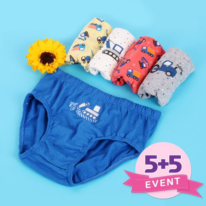 준 컴퍼니 남아동 자동차모양 삼각팬티 5+5 2통