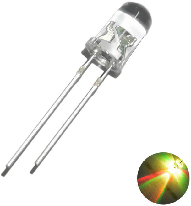 5mm 고휘도 컬러풀패스트 10개 LED 빠른변환 램프 2핀 5파이 다이오드 DIY 전자부품 무지개색