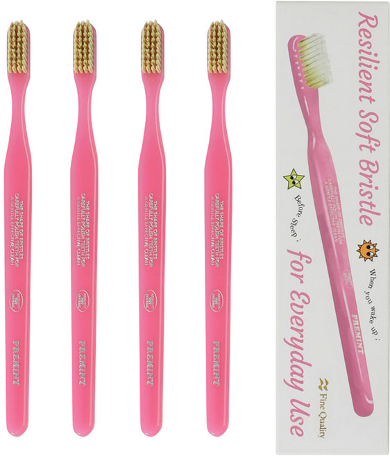 PREMINT 프레민트 프리미엄 칫솔 핑크, 4개, 1개입