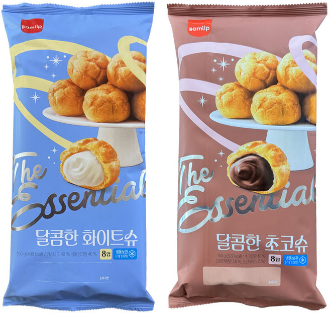 삼립 냉동 카페스노우 아이스슈 8개입 초코 화이트 2봉+2봉 총32개, 150g, 4개, 150g