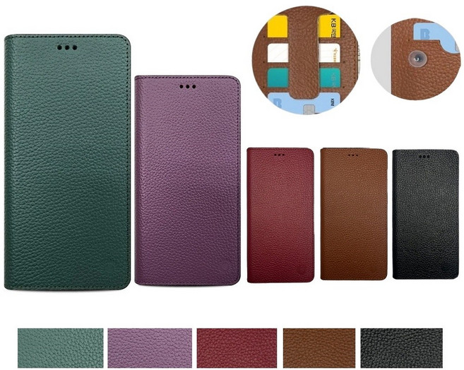 갤럭시A90 5G 케이스 SM-A908N 천연 소가죽 뉴엘르브린 단품 (플립) 뽁뽁이 흡착 덮개 슬림 카드 지폐 수납 슬림 지갑 커버