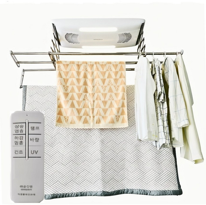 공간앤 전동 빨래건조대 천장형 자동 베란다 리모컨 온풍, 자가설치