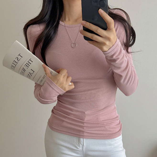 마이쏭 여성 기본티 라운드넥 여리여리 드리미라운드긴팔티