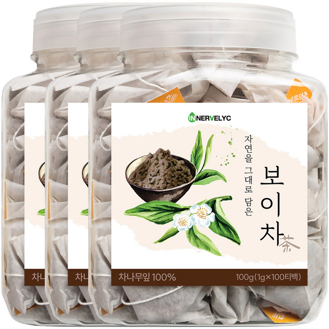 이너블릭 보이차 1500만 티백 판매 돌파 PLA 친환경 필터, 1g, 100개입, 3개