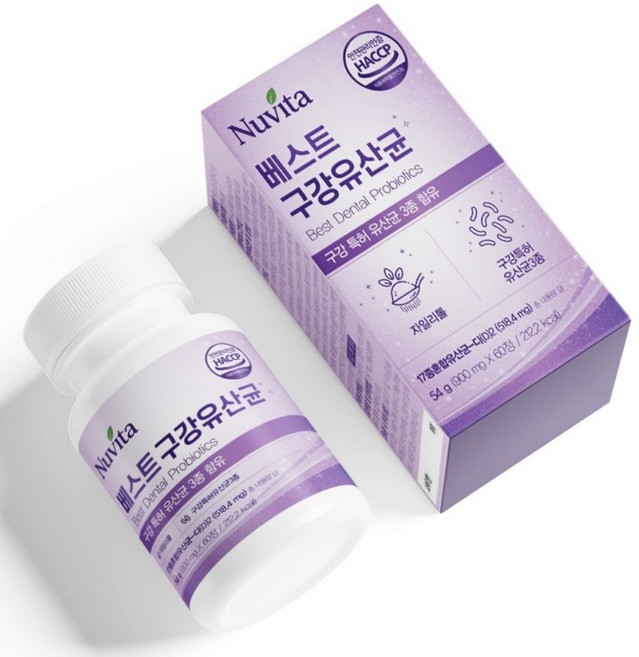 뉴비타 구강 유산균 m18 식약청 인증 1위 | 옵션확인필수, 9개, 60정