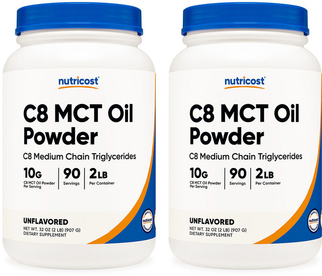 뉴트리코스트 C8 MCT 오일 파우더 2lb 무맛, 2개, 907g