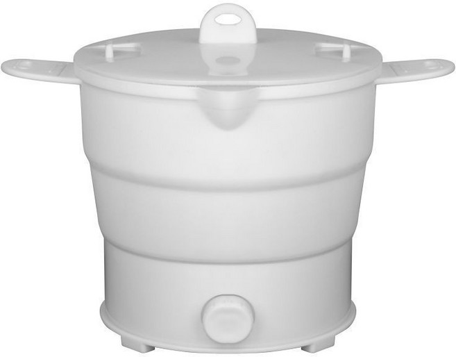 跨境便攜式電煮鍋可摺疊多功能電火鍋硅膠學生宿舍迷你煮麪鍋, 1層, 白色