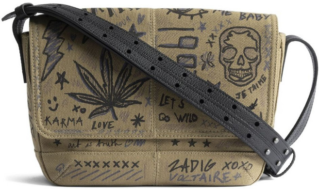 쟈딕앤볼테르 프린트 캔버스 크로스 백