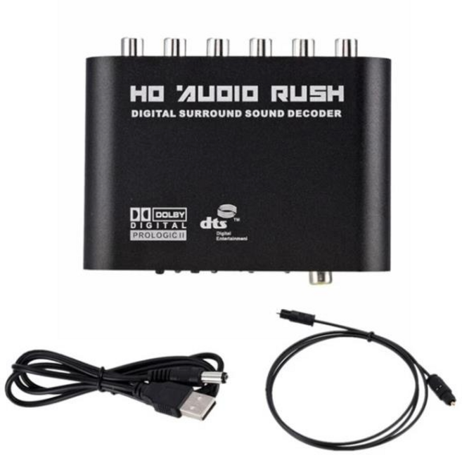 오디오변환기 TV용 디지털 5.1 오디오 디코더 컨버터 앰프 돌비 Dts/Ac-3 광학-5.1 채널 아날로그 컨버터, Black_CHINA, 1.Black