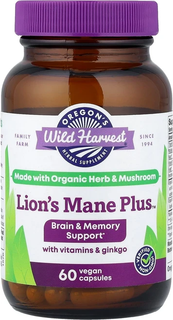 오레곤 와일드 하베스트 Oregon's Wild Harvest 사자 갈기 Plus™ 베지 캡슐 60정124954원산지:기타, 60 개, 1개 - 쿠팡