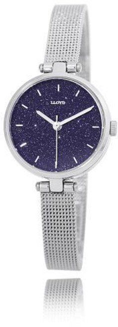로이드 네이비 펄 다이얼 여성 원형 메쉬시계