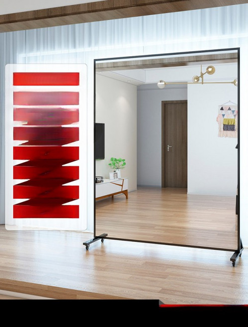 대형 스탠드형 전신거울 이동식 아크릴 인테리어 댄스 연습 피트니스 거울, 높이 156 너비 40 방폭 초백경 기타 아니요