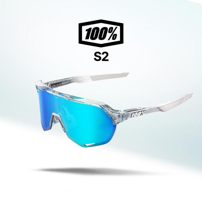 100% 고글 S2 자전거 야구 골프 스포츠 선글라스 100퍼센트 100프로(06), 22. 폴리시드클리어/블루토파즈미러(38), 1개