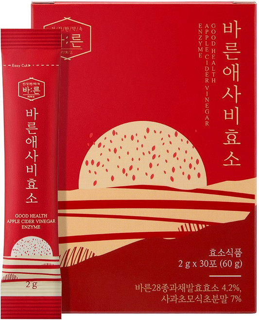 바른 애사비효소 애플사이다비니거 브로멜라인, 1박스, 30회분