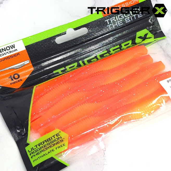라팔라 트리거엑스 5인치 미노우 웜 광어다운샷 광따 배스 루어, 1세트, 6.8g, SOG